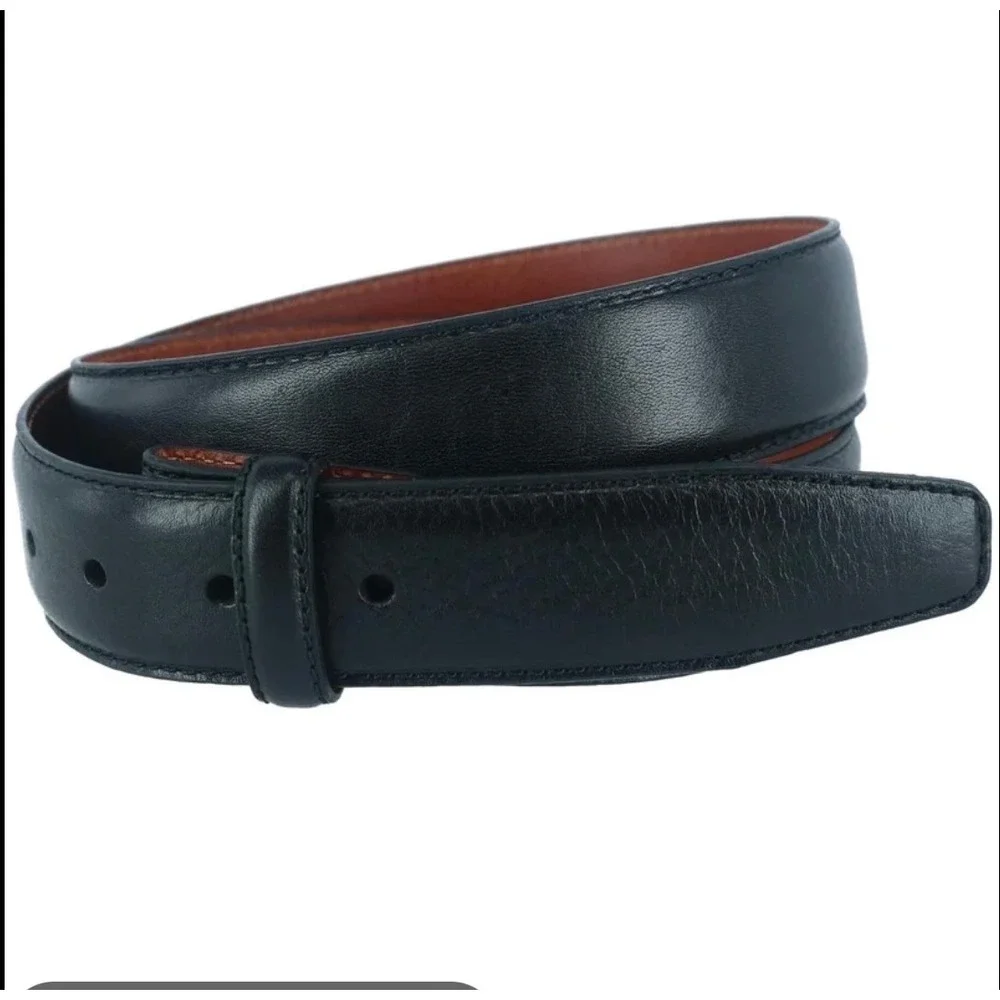 Trafalgar Belt Strap Mens 48 Black Full Grain Leather Replacement No Buckle